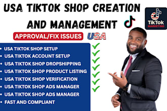 create, manage your USA tiktok shop, account, and primary representative setup