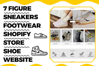 design 7 figure sneakers shoe shopify store footwear sneakers store shoe website