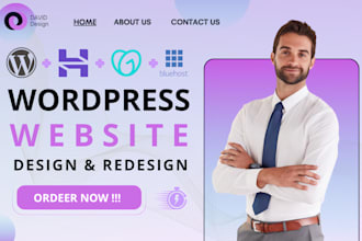wordpress website design with elementor pro, divi, woocommerce wordpress website
