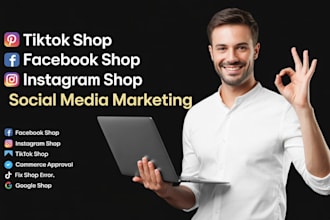 setup tiktok shop, instagram shop, facebook shop, with shopify integration