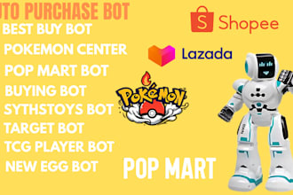 create popmart bot, auto buying bot, monitor bot, pokemon bot, auto purchase bot
