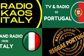 promote your songs of all genre organically on portugal and italy radio stations