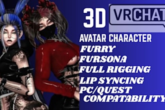 do custom vrchat avatar 3d model vr character vrc avatar fursona vrchat unity