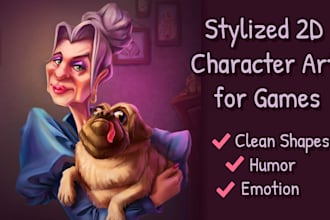 create a unique 2d stylized characters for your game