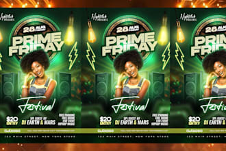 design concert, nightclub, birthday, event, dj, sport or party flyer in 7 hours