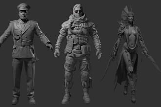 sculpt 3d character 3d miniature action figure toy tabletop dnd 2d to 3d model