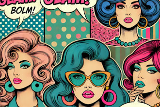 create a custom pop art portrait in retro comic style