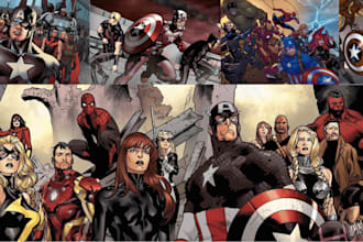 draw superhero comic book marvel dc style character cover and graphic novel
