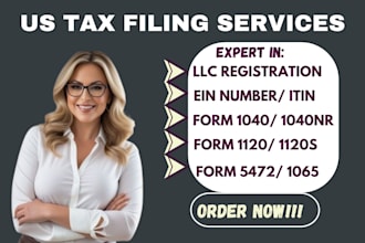 file and fax US tax forms 5472, 1040 and 1120 for non resident US llc