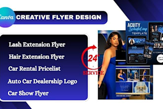 design lash, hair extension, beauty spa, salon, chriopratic flyer in 6 hrs
