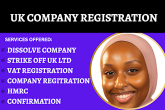 do company registration, strike off and tax return for uk ltd, vat and hmrc