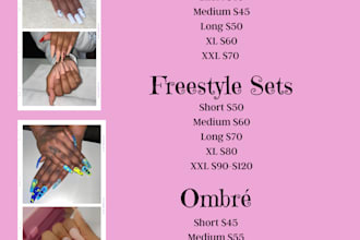 design a clean and professional price list or service menu