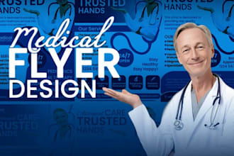 professional flyer medical brochure, health flyer, trifold brochure and cookbook
