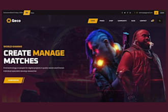 develop tournament website gaming website  esports website tournament website