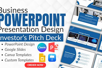 design or resdesign investor pitch deck or business powerpoint presentation