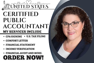 provide US CPA letter CPA verification letter CPA comfort letter profit and loss