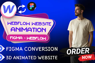 design or develop animated webflow website, figma to webflow, webflow expert