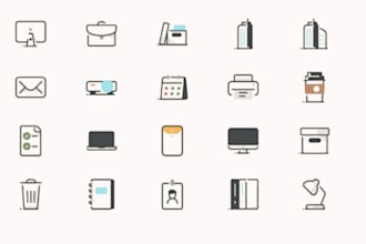 design modern, custom app and website icons in any style you want