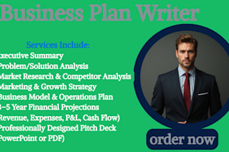 craft a business plan with marketing and financial model