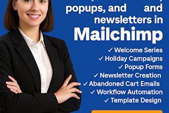 setup email flows automations, popup, newsletters, welcome, holiday mailchimp