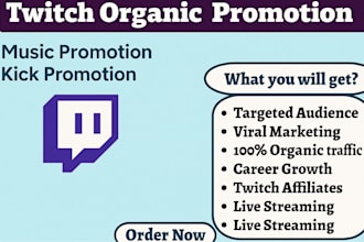 do organic twitch channel promotion affiliate marketing viewer livestream