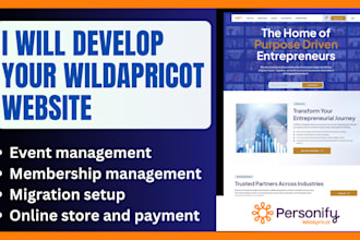 develop your wildapricot website, membership management and event management