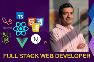 do website development as full stack developer PHP laravel developer reac