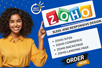 design a responsive website on zoho sites and commerce for online store
