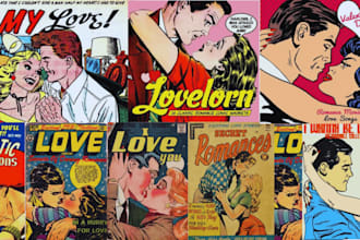 draw retro comic vintage art, vintage poster illustration deco pop art style