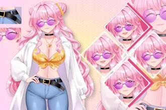 create and design png tuber oc pngtuber anime vtuber character