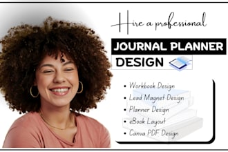 design PDF workbooks, journal covers, notebook planners, and lead magnets