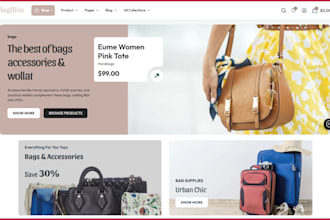 design handbag tote bag shopify store purse wallet travel bags store bag website