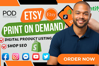 create etsy digital products  etsy print on demand design for etsy shop sales
