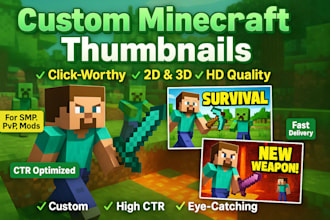 design eye catching minecraft thumbnails that boost your views