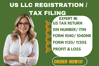 prepare form 1120, 5472, 1040 cpa, us tax filling, US llc registration