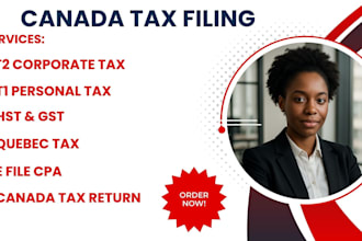 file your canadian t1 or t2 tax return, gst hst, or payroll taxes