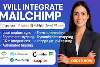 integrate mailchimp typeform jotform shopify hubspot zoho CRM salesforce zapier