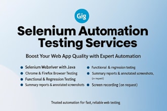 provide selenium webdriver automation testing for your web application