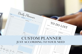 design printable PDF doc, editable planner,workbook, worksheet, journal on canva