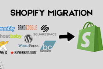 migrate wix, webflow, woocomerce, magento, squarespace to shopify store design