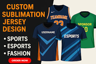 custom sublimation jersey design sports, esports, basketball, soccer, baseball