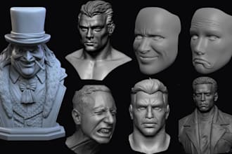 sculpt 3d head, 3d bust, 3d face sculpt, 3d helmet figure, stl file 3d printing