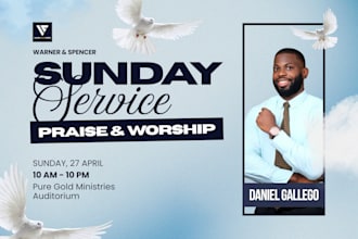 do a church flyer, revival, worship flyer, within 3 hours
