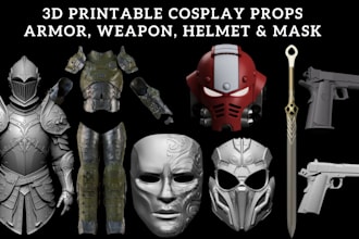 sculpt 3d printable cosplay full body armor 3d mask helmet weapons props stl