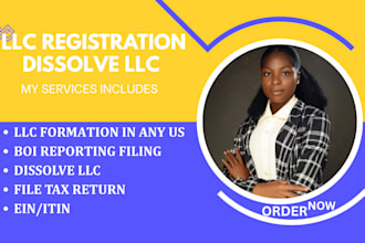 do us llc registration, ein, dissolve llc, amend, reinstate llc, file tax return