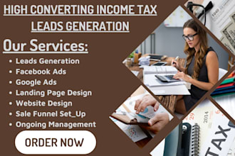 generate income tax leads tax preparation financial advisor bookkeeping leads