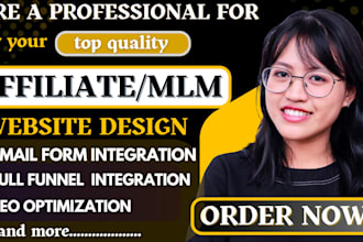 build an affiliate or mlm website with product pages and sales funnel