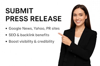 submit press release to google news yahoo and top PR distribution sites