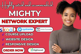 set up skool community, kajabi setup mighty  networks, circle so, kajabi website