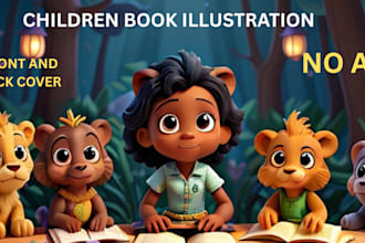 create fantastic african american children story book illustrations